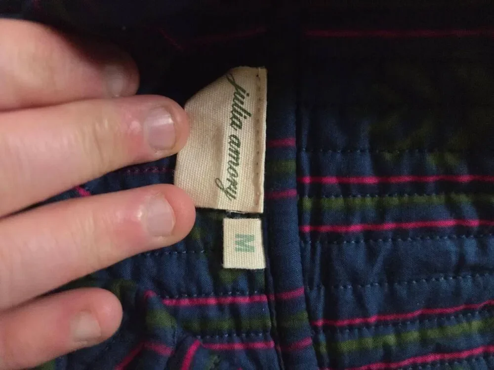 Julia Amory Dakota Quilted Striped Jacket Sz Medium